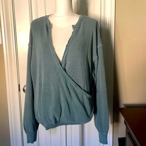 We The Free Blue Wrap Sweatshirt